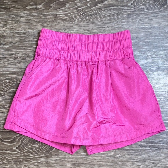 New XS Hot Pink Windbreaker Skort Shorts Skirt High Rise Athletic Tennis Pockets - Picture 5 of 5